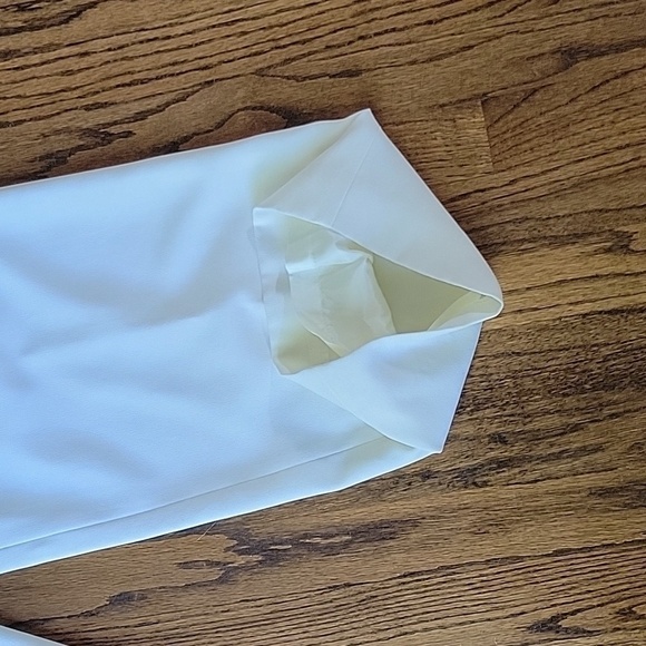 Gantos High Wasted Pleated Wide Straight Leg Trousers Vintage Ivory Off White 12 - Picture 6 of 16